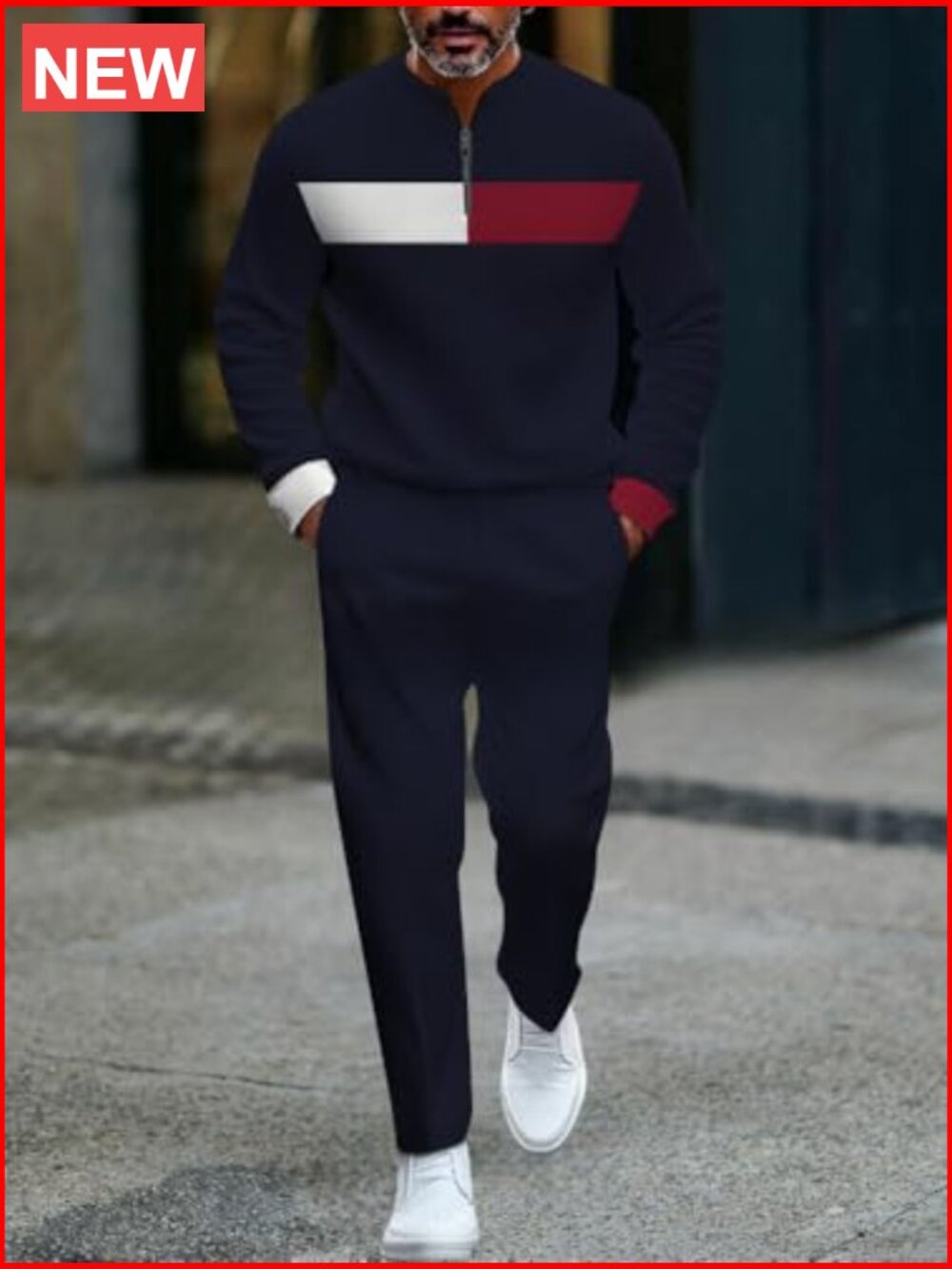 Long Sleeve Jogging Suit Two-Piece Set Jacket and Pants - Picture 2 of 5